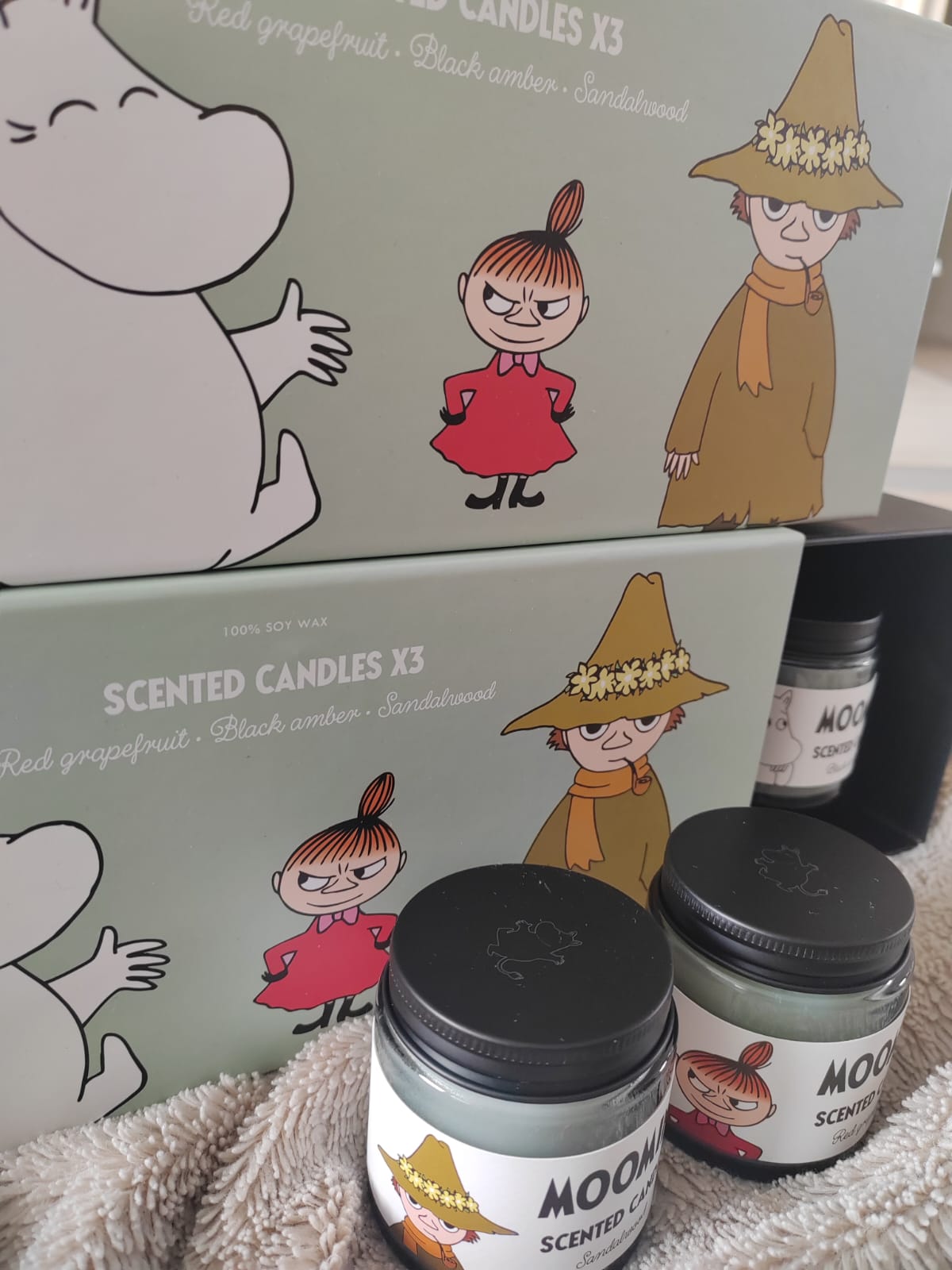 Moomin 3kpl setti lahjapakkauksessa