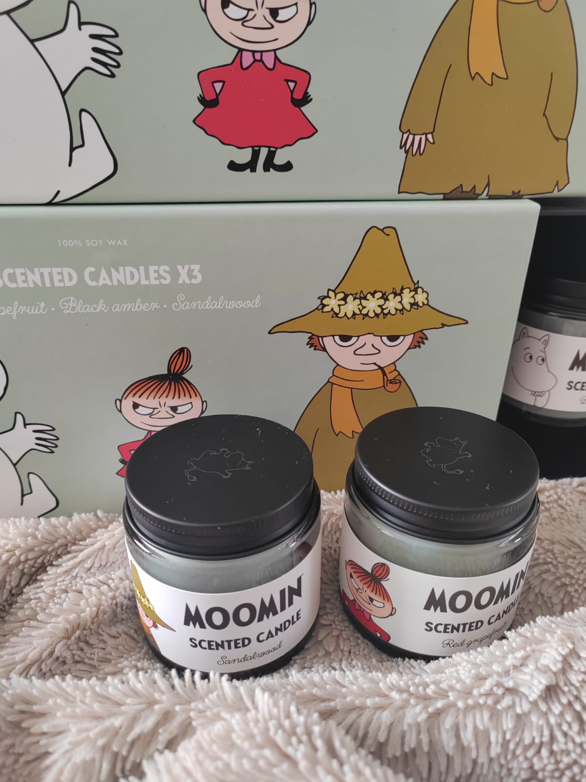 Moomin 3kpl setti lahjapakkauksessa