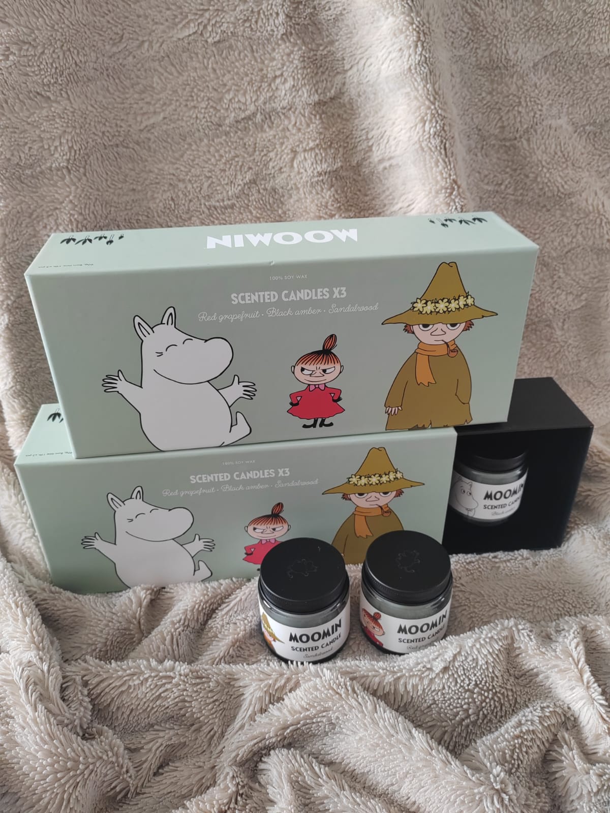 Moomin 3kpl setti lahjapakkauksessa