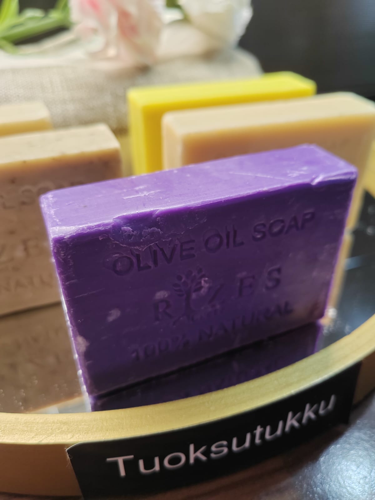 Käsintehty ihana Laventeli oliiviöljysaippua – iso koko 100 g