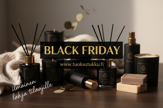 Black Friday 2025 – Tuoksutukku.fi:n vuoden suurin ALE + ILMAINEN lahja!